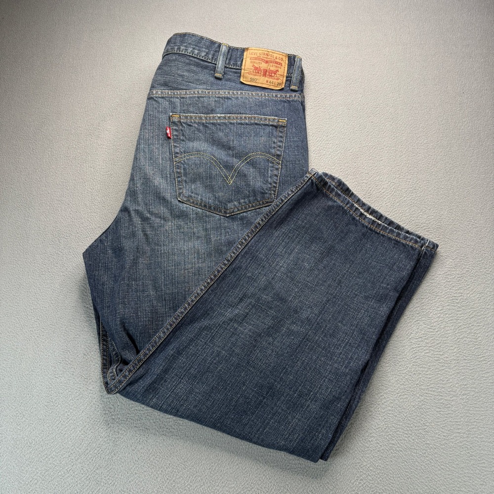 Levis 550 Relaxed Fit Jeans Baggy Mens 44x29 (FIT 43x28) Blue Denim Tapered Leg